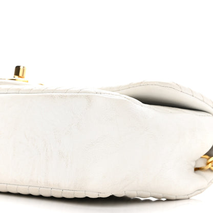 Chanel Calfskin Surpique Chevron Small Flap White 10 of 14