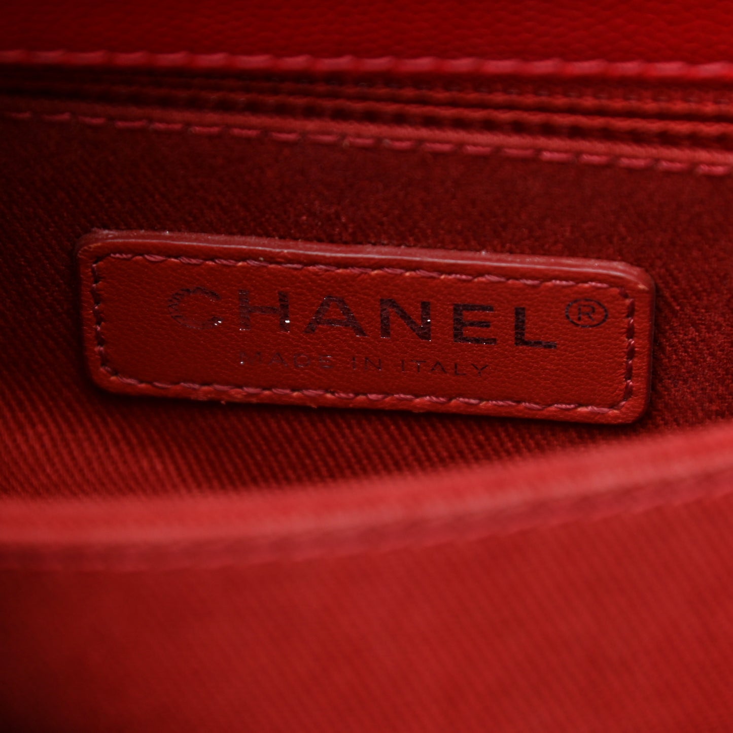Caviar Quilted Mini Coco Handle Flap Dark Red