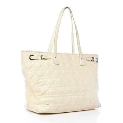 Christian Dior Coated Canvas Cannage Small Panarea Tote White 3 of 23