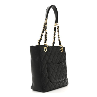 Chanel Caviar Quilted Petit Shopping Tote PST Black 3 of 11