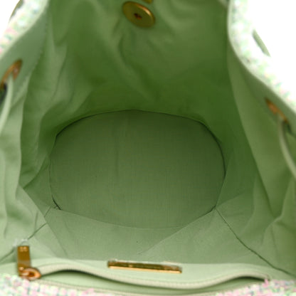 Chanel Tweed Quilted Chanel 19 Backpack Green Pink 5 of 10
