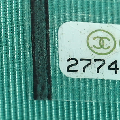 Chanel Caviar Flat Chevron Quilted Zip Coin Purse Green 7 of 10