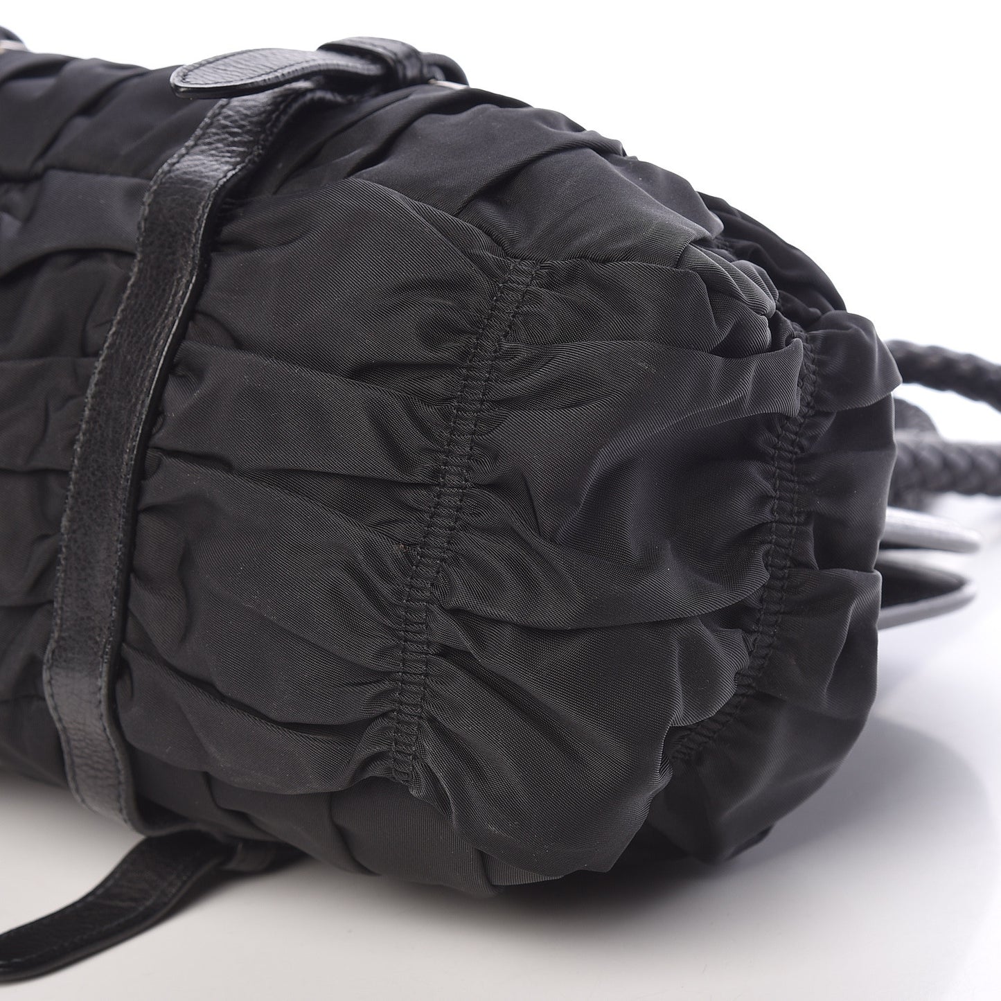 Tessuto Nylon Nappa Braided Gaufre Frame Black