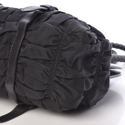 Prada Tessuto Nylon Nappa Braided Gaufre Frame Black 13 of 14