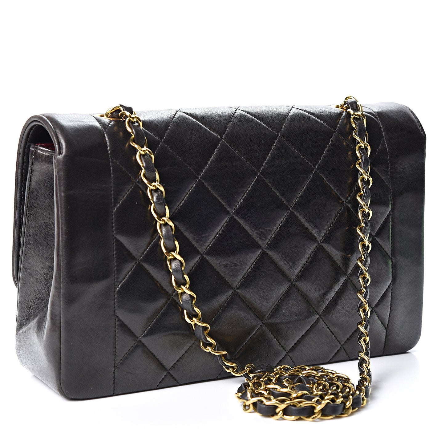 Lambskin Quilted Medium Single Flap Black