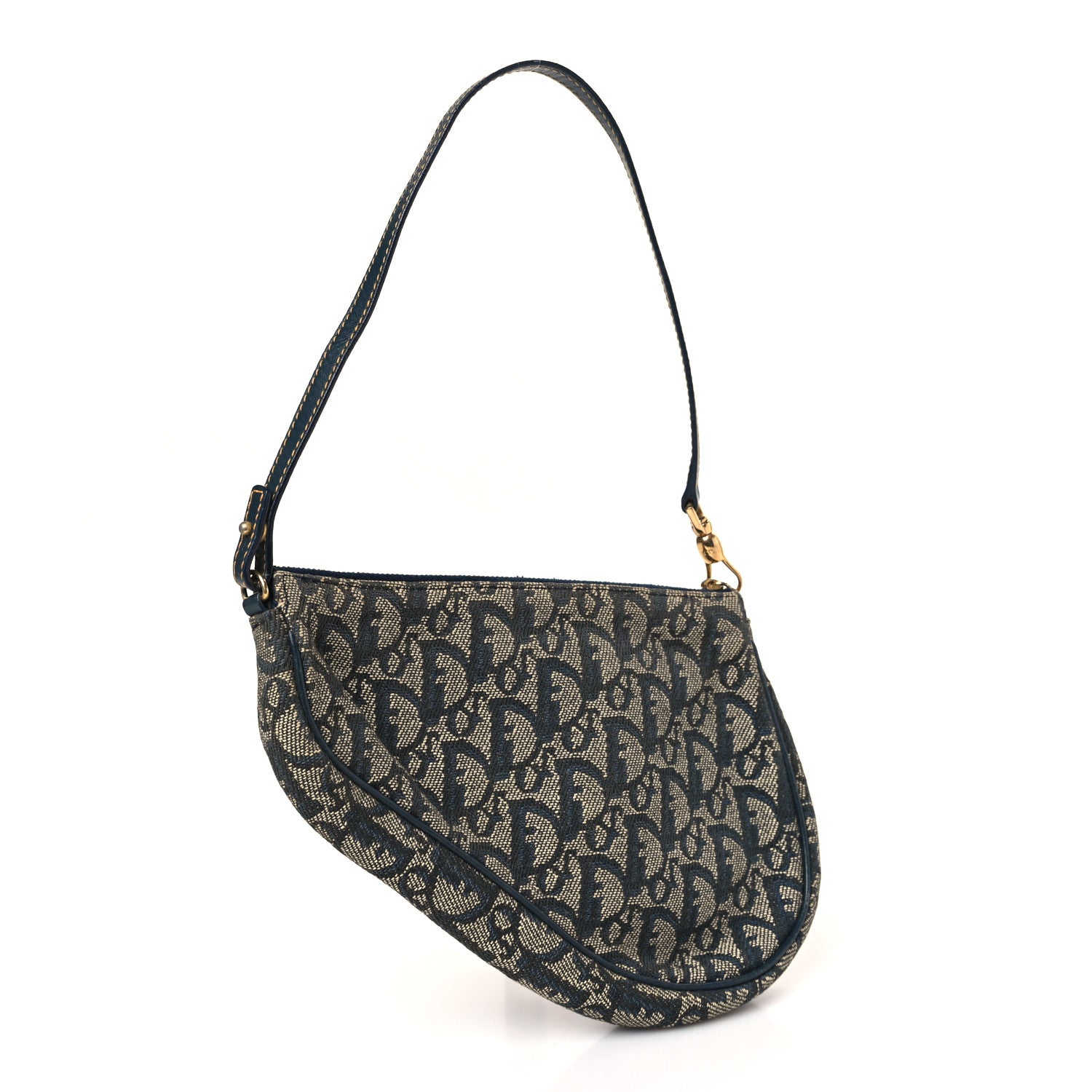 Christian Dior Monogram Mini Saddle Pochette Navy 3 of 11