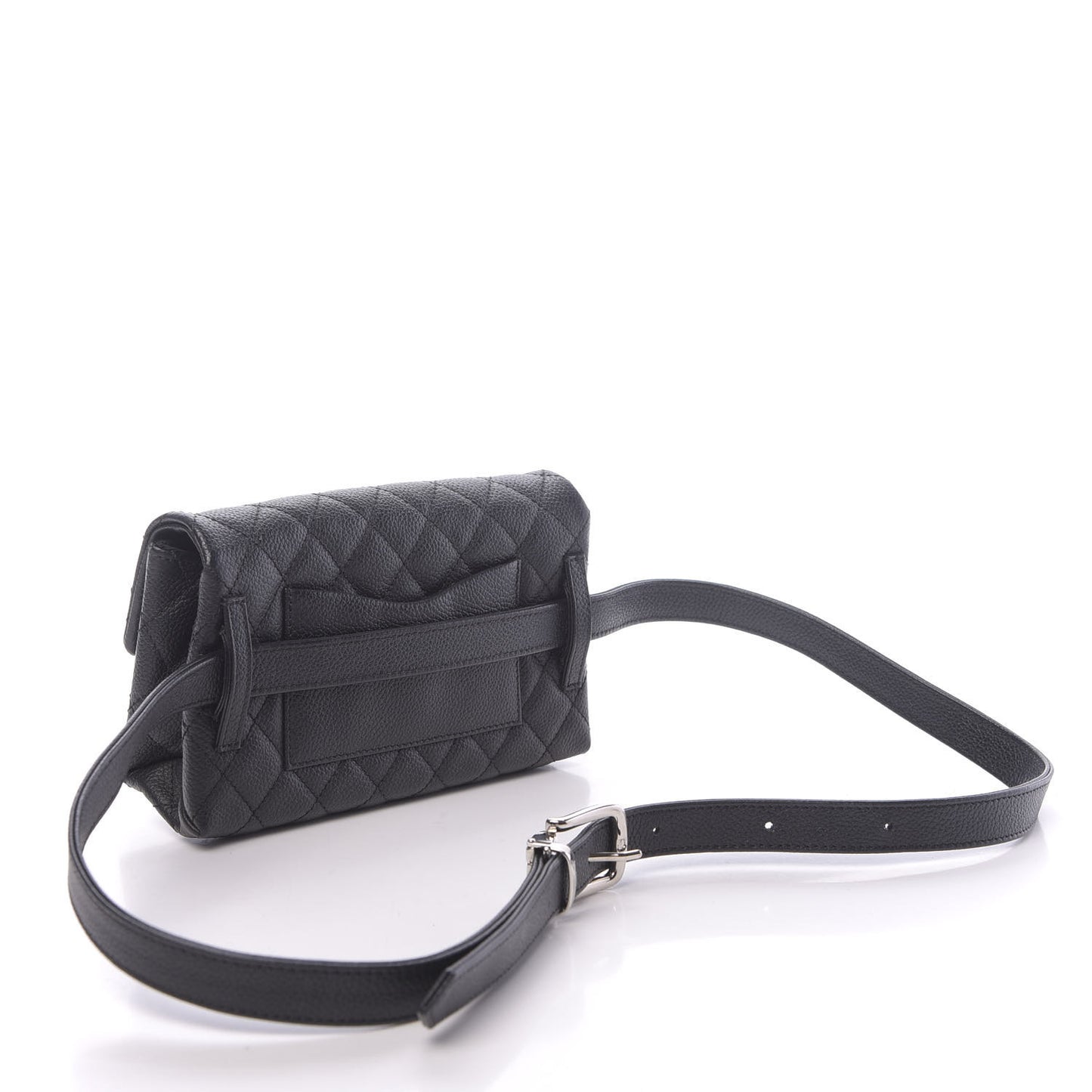 Grained Calfskin Quilted 2.55 Reissue Flap Belt Bag Clutch Black