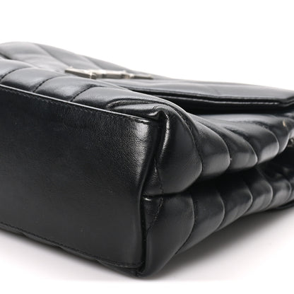 Saint Laurent Calfskin Y Quilted Monogram Small Loulou Chain Satchel Black 9 of 9