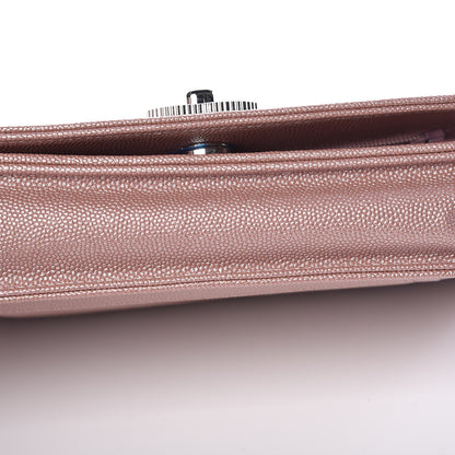 Chanel Metallic Caviar Chevron Quilted Vintage Mademoiselle Wallet On Chain WOC Pink 7 of 12