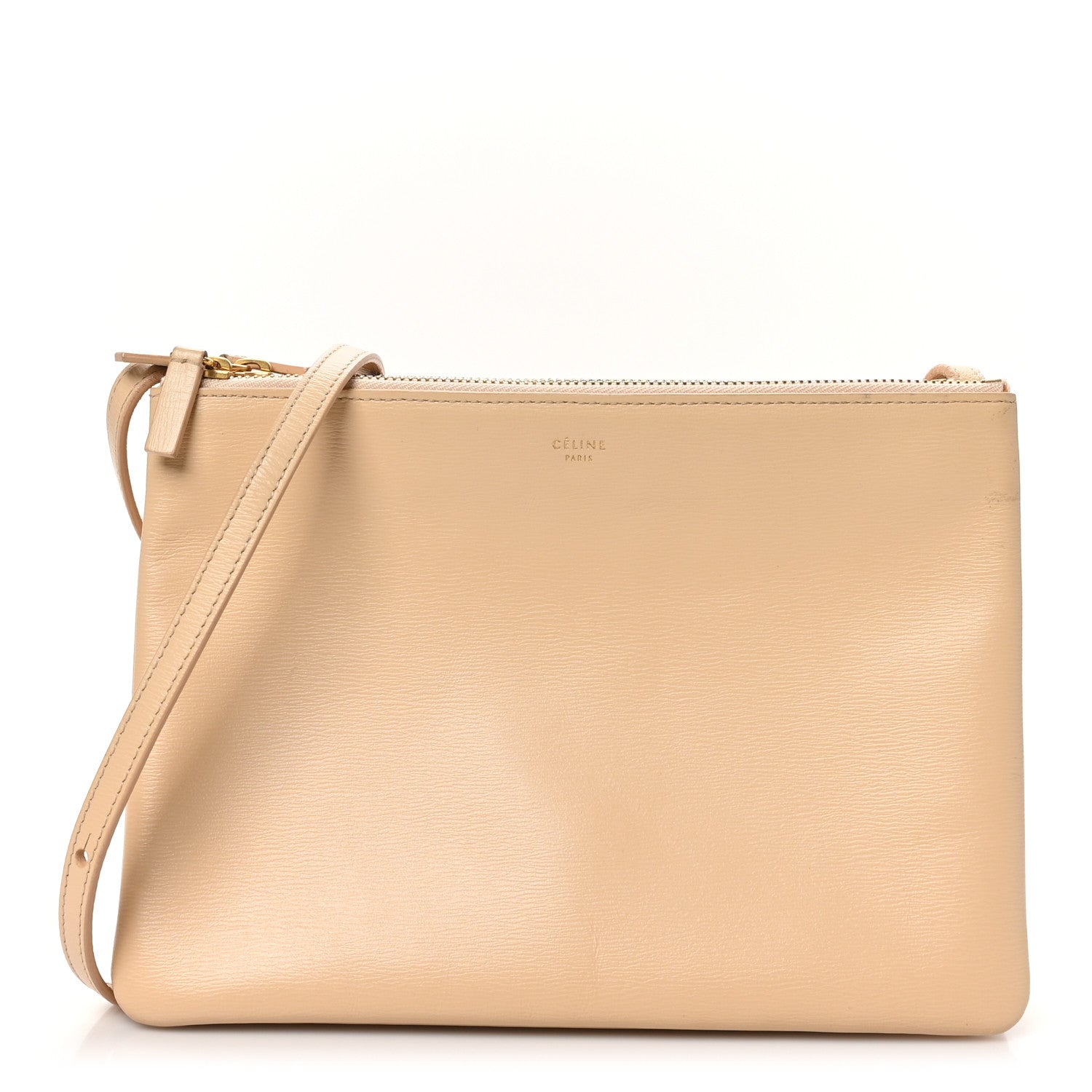 Celine Liege Calfskin Large Trio Crossbody Bag Nude 1 of 11