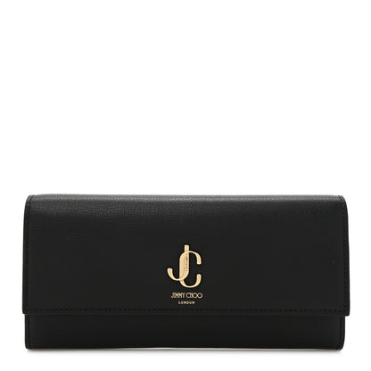 Jimmy Choo Grainy Calfskin Martina Continental Wallet Black 1 of 6
