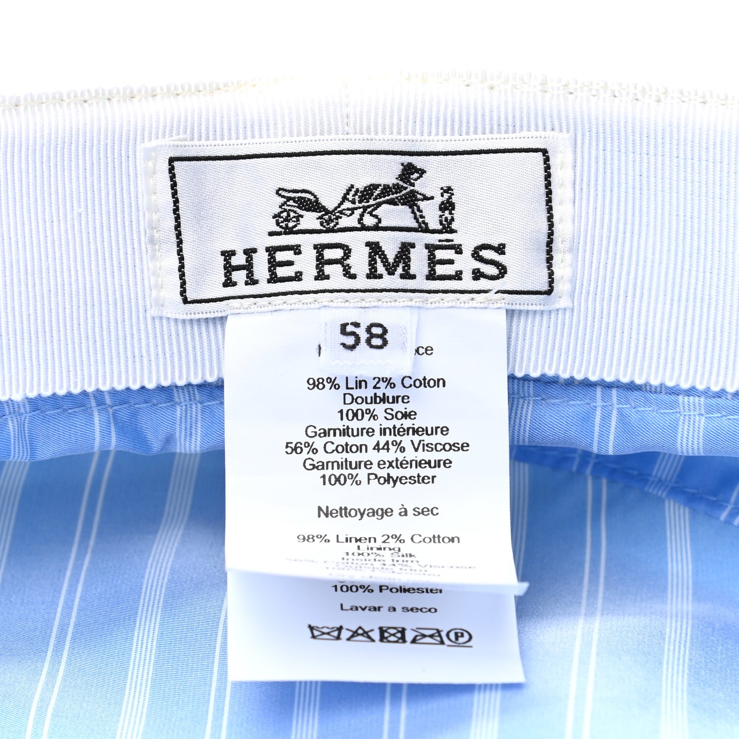 Linen Twill Cabourg Cap 58 White