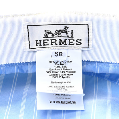 Hermes Linen Twill Cabourg Cap 58 White 7 of 7