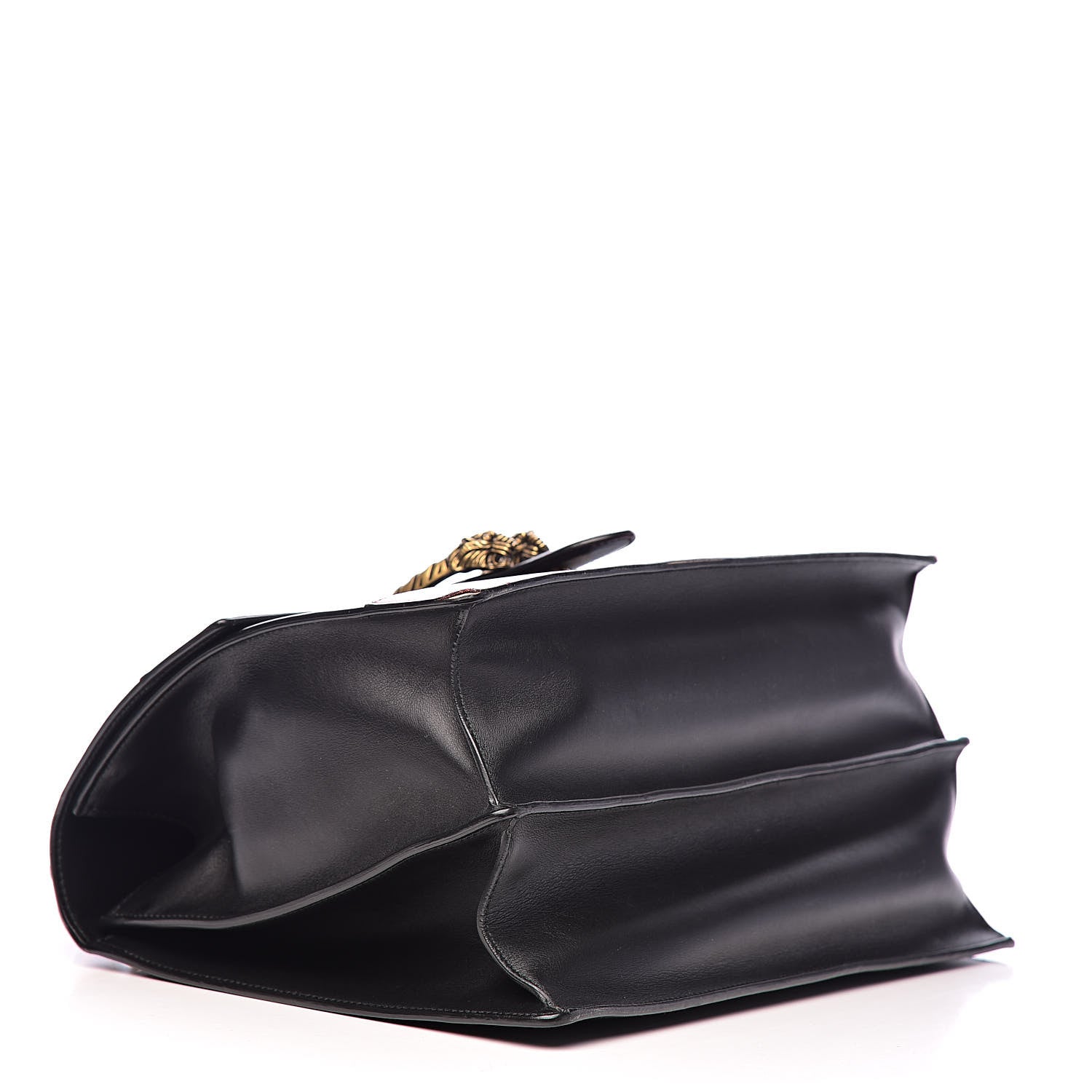 Gucci Calfskin Bamboo Web Large Dionysus Top Handle Bag Black Bright Evergreen Hibiscus Red 4 of 28