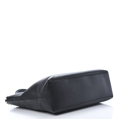 Valentino Garavani Grained Calfskin Rockstud Shoulder Tote Black 4 of 18