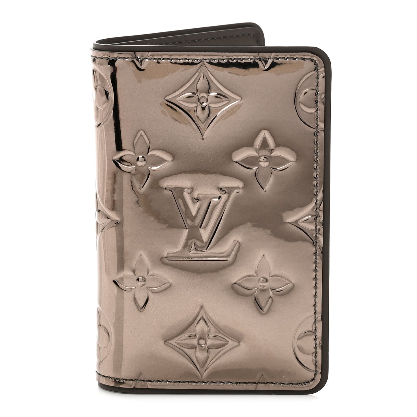Mirror Monogram Pocket Organizer Gunmetal