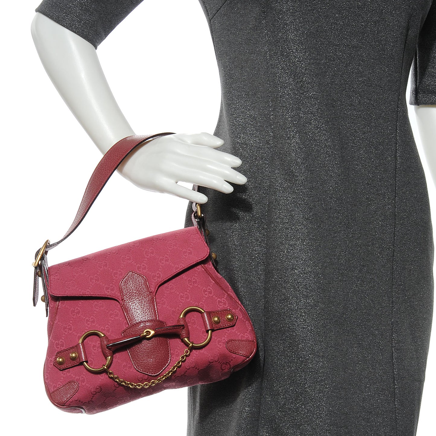 Monogram Horsebit Chain Flap Bag Fuchsia