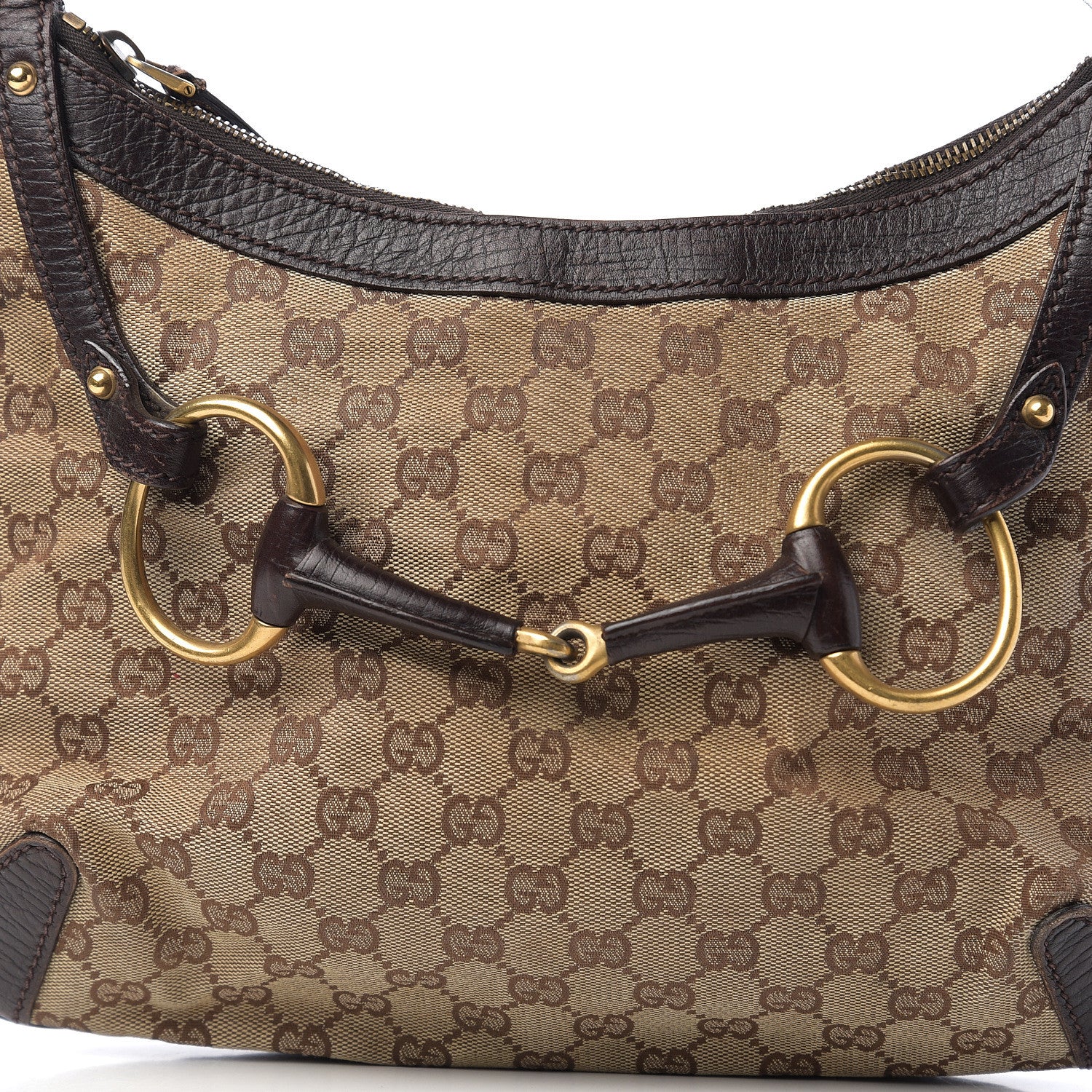Gucci Monogram Horsebit Hobo Brown 10 of 12