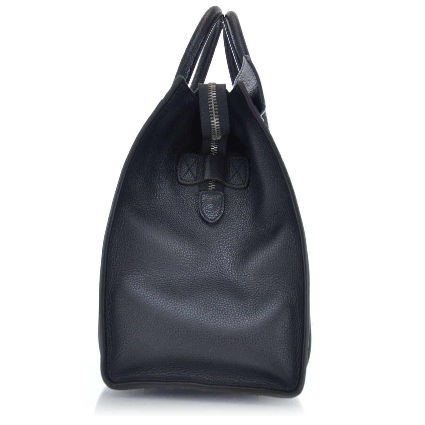 Pebbled Leather Mini Luggage Black