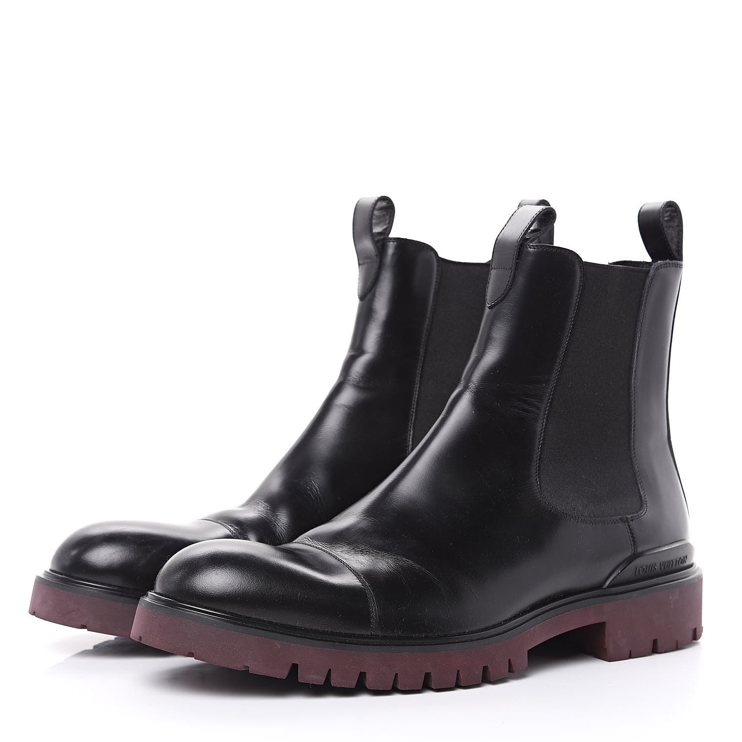 Louis Vuitton Calfskin Chelsea Ankle Boots 8 Black 3 of 10