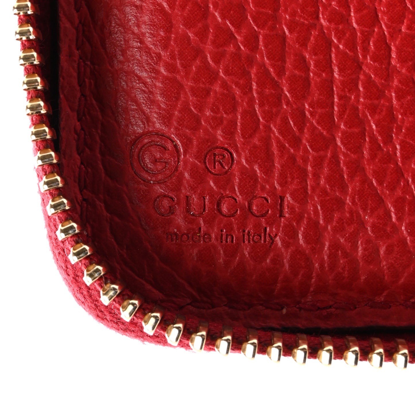 Monogram Dollar Calfskin Zip Around Compact Wallet Beige Ebony Rosso