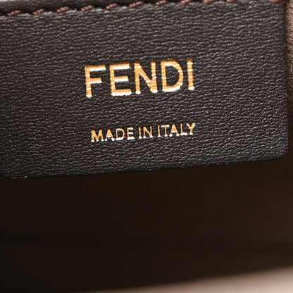 Fendi Vitello Century F is Fendi Bi-Color FF 1974 Embossed Kan I Shoulder Bag Fragola Maya Black 6 of 14