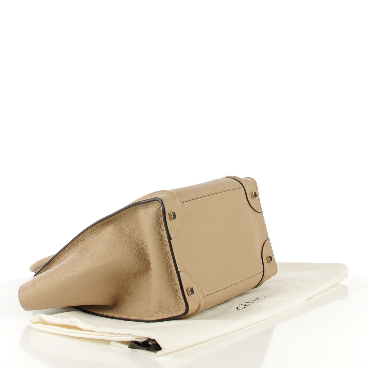 Celine Drummed Calfskin Mini Luggage Dune 4 of 7