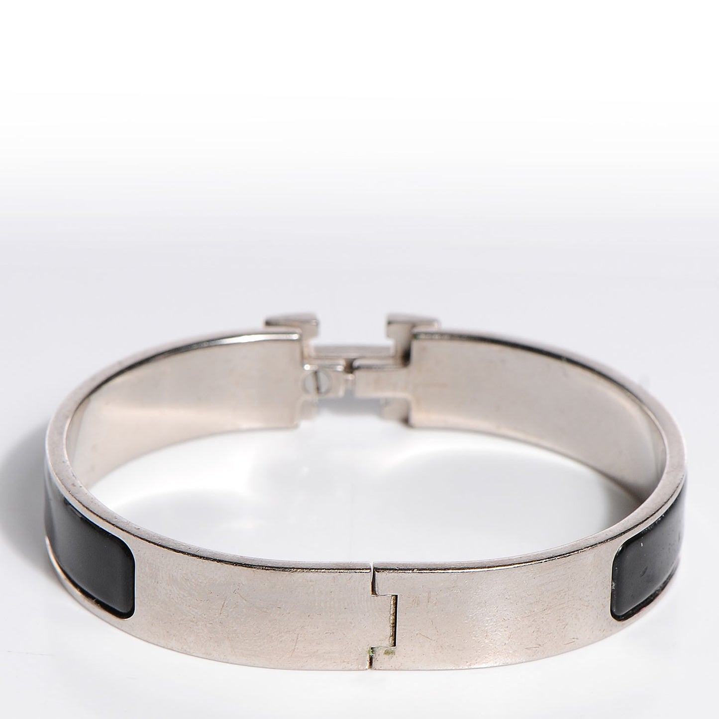 Enamel Narrow Clic Clac H Bracelet GM Black