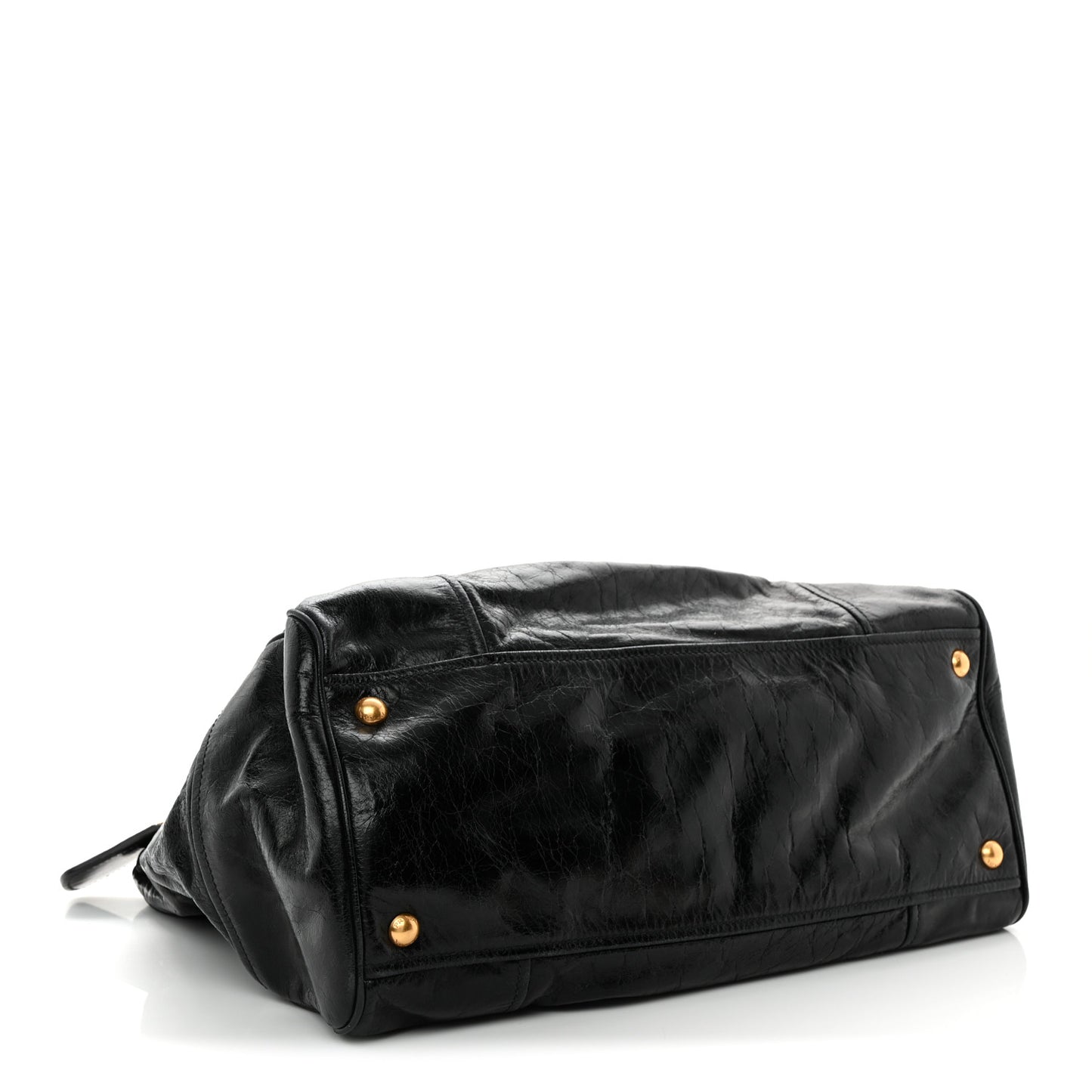 Vitello Shine Shopping Satchel Black
