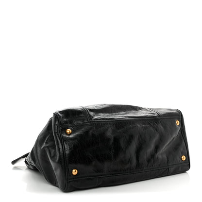 Prada Vitello Shine Shopping Satchel Black 4 of 11