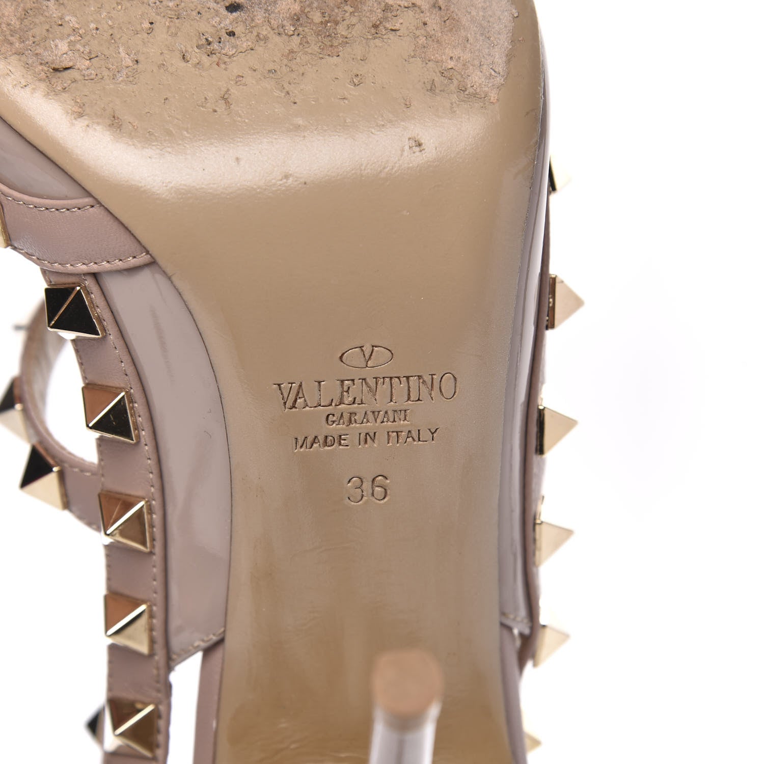 Valentino Garavani Patent Rockstud Ankle Strap 100mm Pumps 36 Poudre 7 of 10
