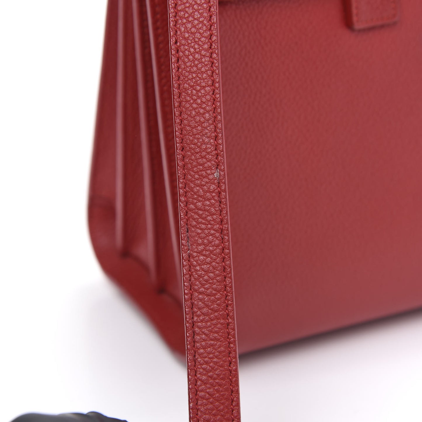 Grained Calfskin Nano Sac De Jour Lipstick Red