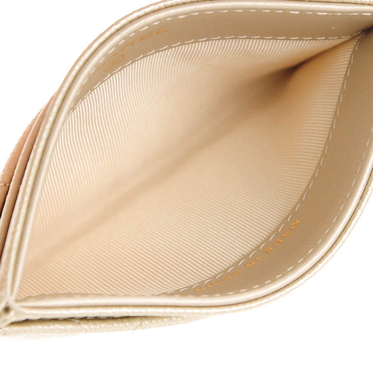 Chanel Metallic Caviar Quilted Card Holder Light Gold 5 of 8