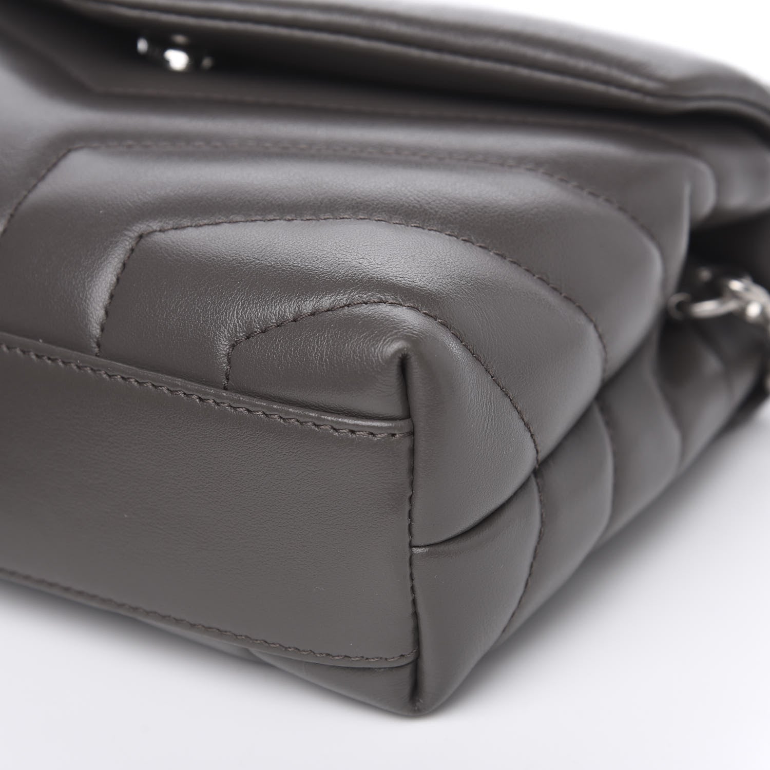 Saint Laurent Calfskin Y Quilted Monogram Toy Loulou Crossbody Bag Earth 8 of 9