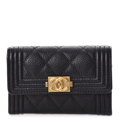 Chanel Caviar Quilted Boy Flap Card Holder Black 1 of 9