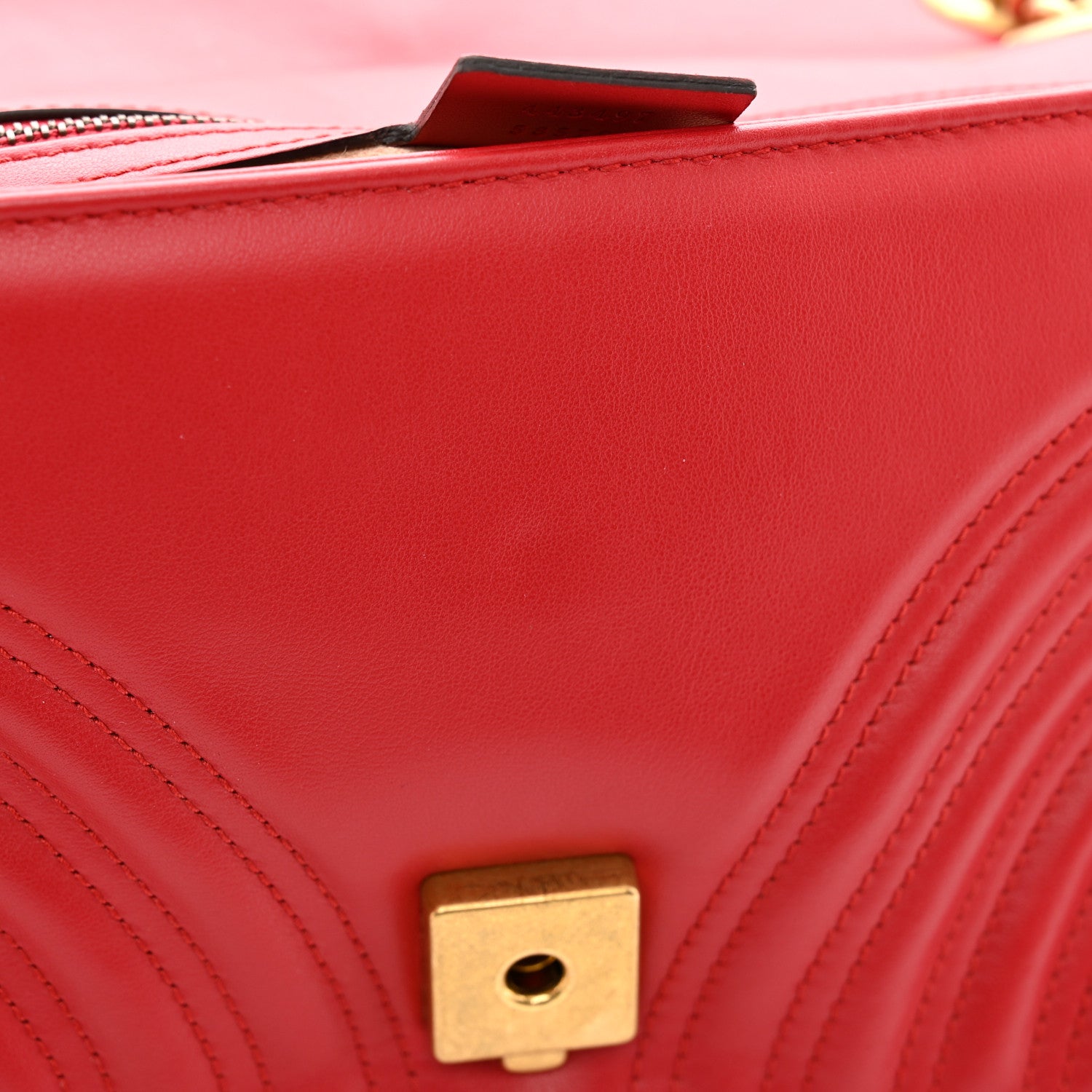 Gucci Calfskin Matelasse Small GG Marmont Shoulder Bag Hibiscus Red 11 of 12