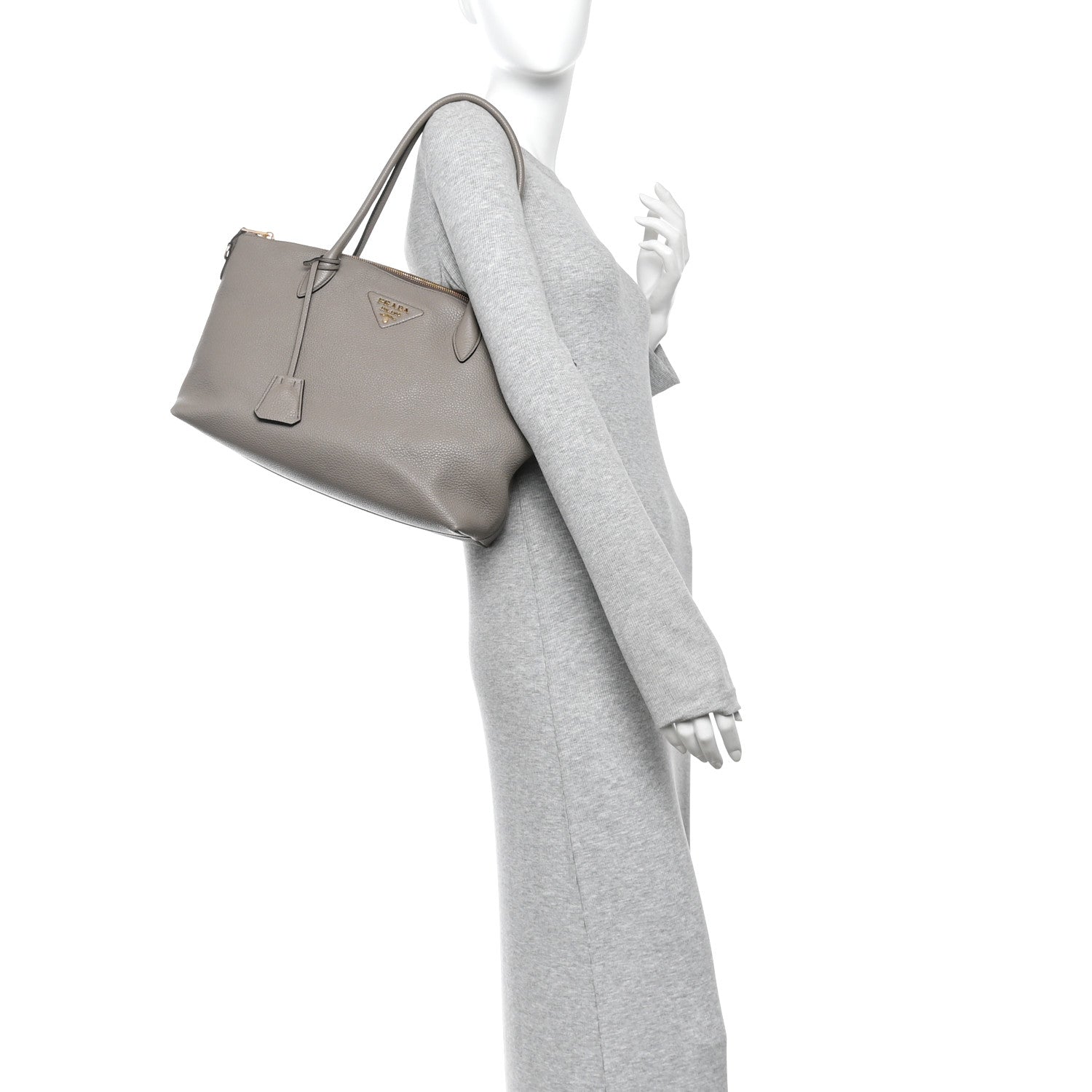 Prada Vitello Daino Large Tote Argilla 2 of 10
