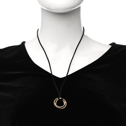 Cartier 18K Pink Yellow White Gold Diamond Trinity Cord Necklace 2 of 4