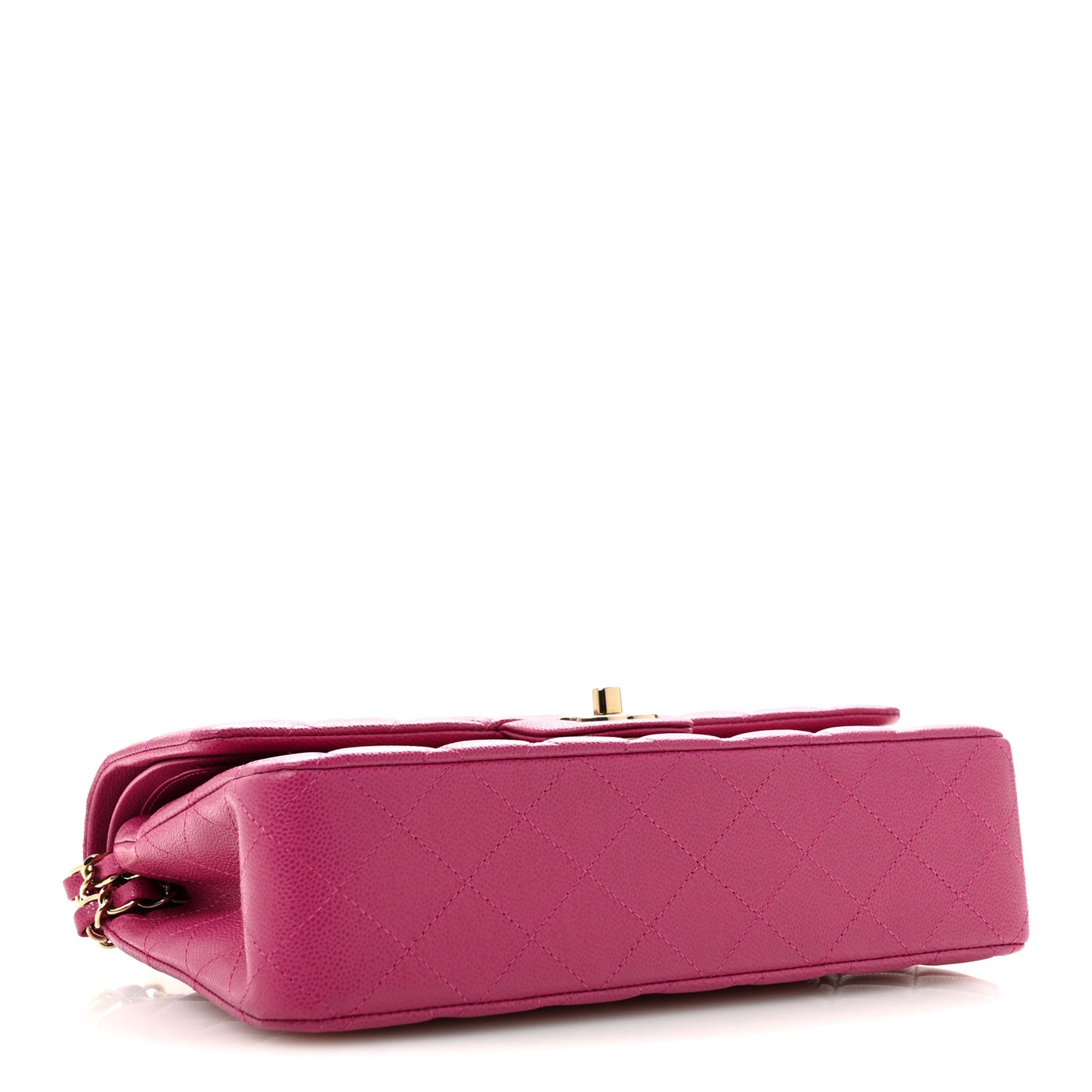 Caviar Quilted Medium Double Flap Purple