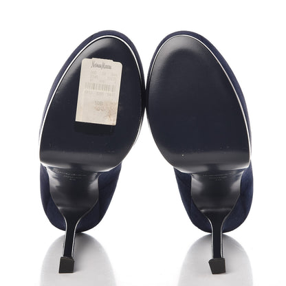 Saint Laurent Kid Scamosciato Tribtoo 105 Pumps 40 Blue Intense 5 of 10