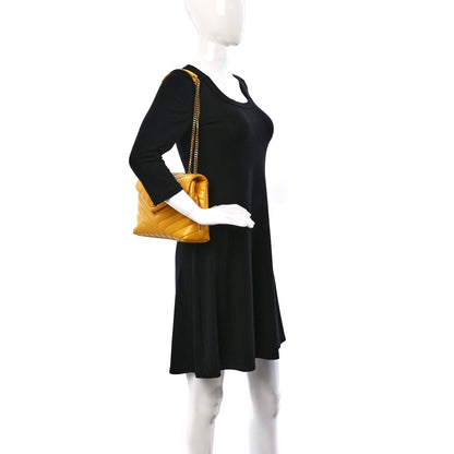 Saint Laurent Calfskin Y Quilted Monogram Small Loulou Chain Satchel Sunflower 2 of 9