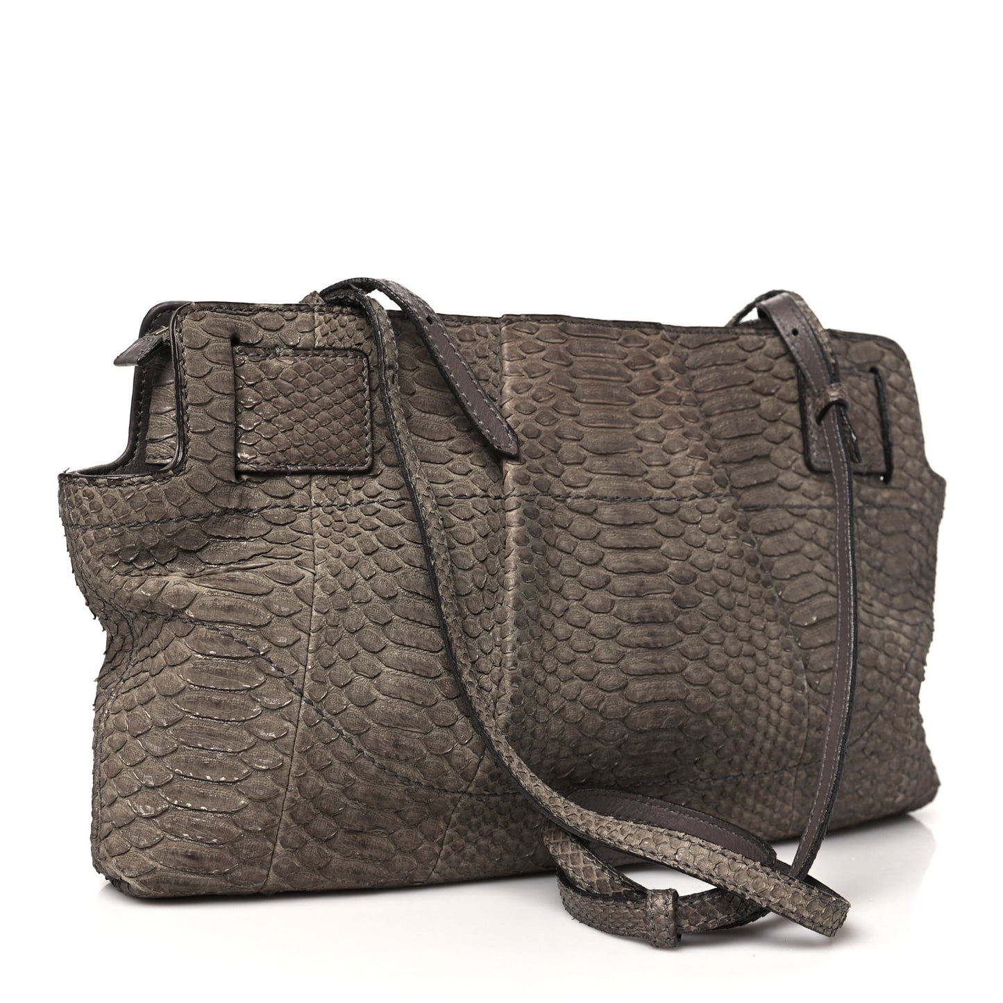 Snakeskin Gancio Satchel Clutch