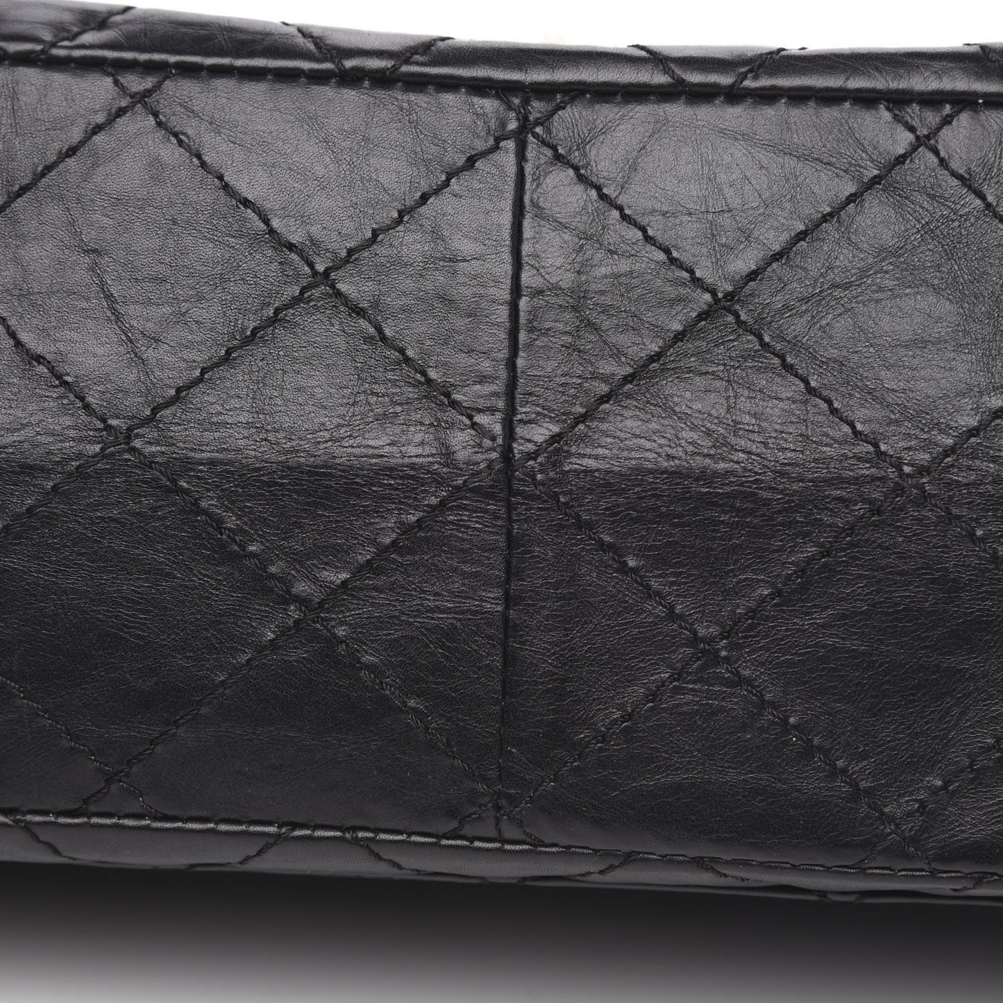 Aged Calfskin Quilted 2.55 Reissue 227 Flap Black