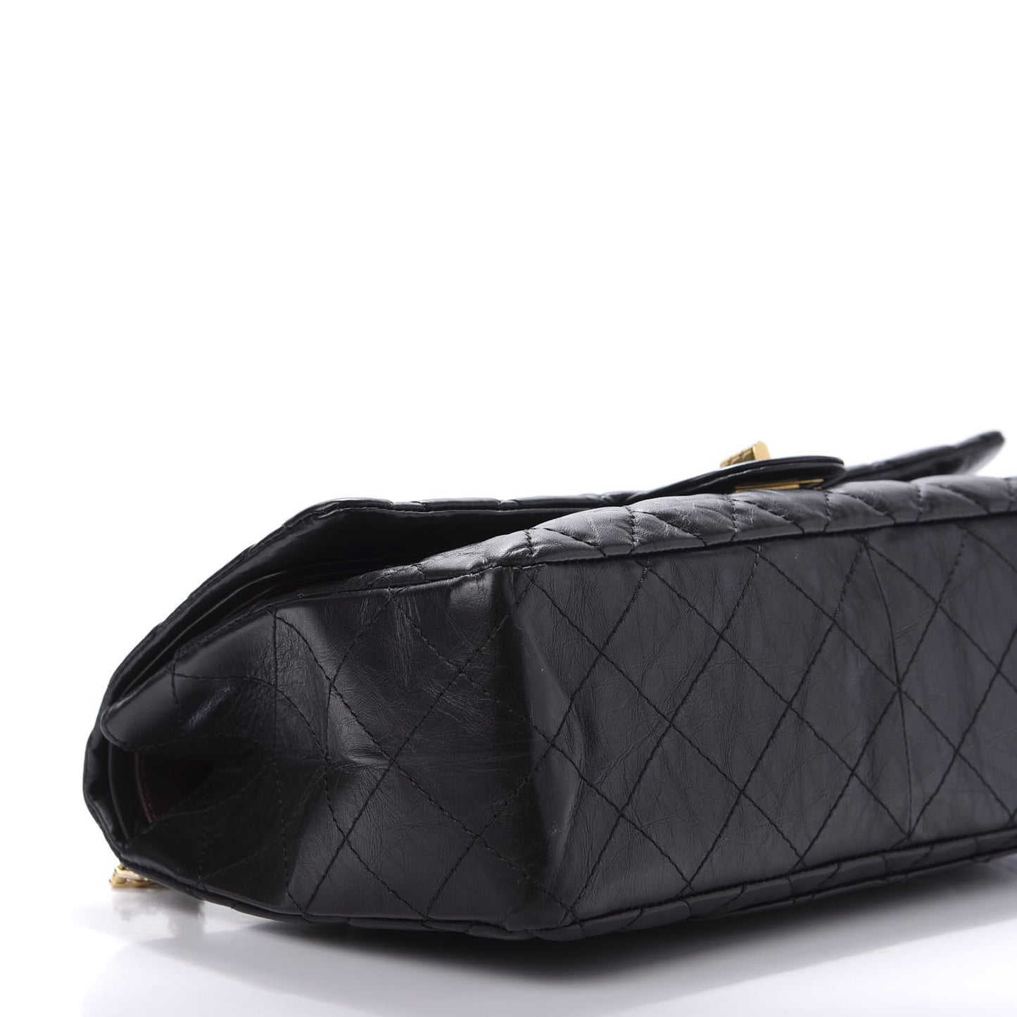 Crumpled Calfskin Quilted 2.55 Reissue 227 Flap Black