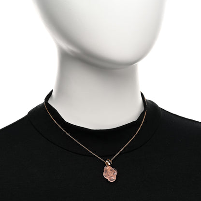 Christian Dior 18K Rose Gold Diamond Rose Quartz Pre Catelan Pendant Necklace 2 of 6