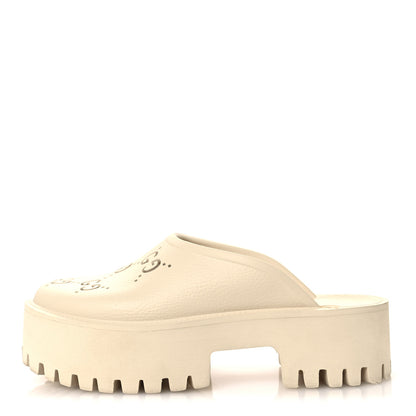 Gucci Rubber Monogram GG Go Through Platform Slide Clogs 38 Mystic White 1 of 12