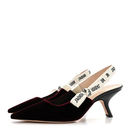 Christian Dior Velvet Ribbon J'Adior Slingback 65mm Pumps 38 Deep Amaranth 3 of 9