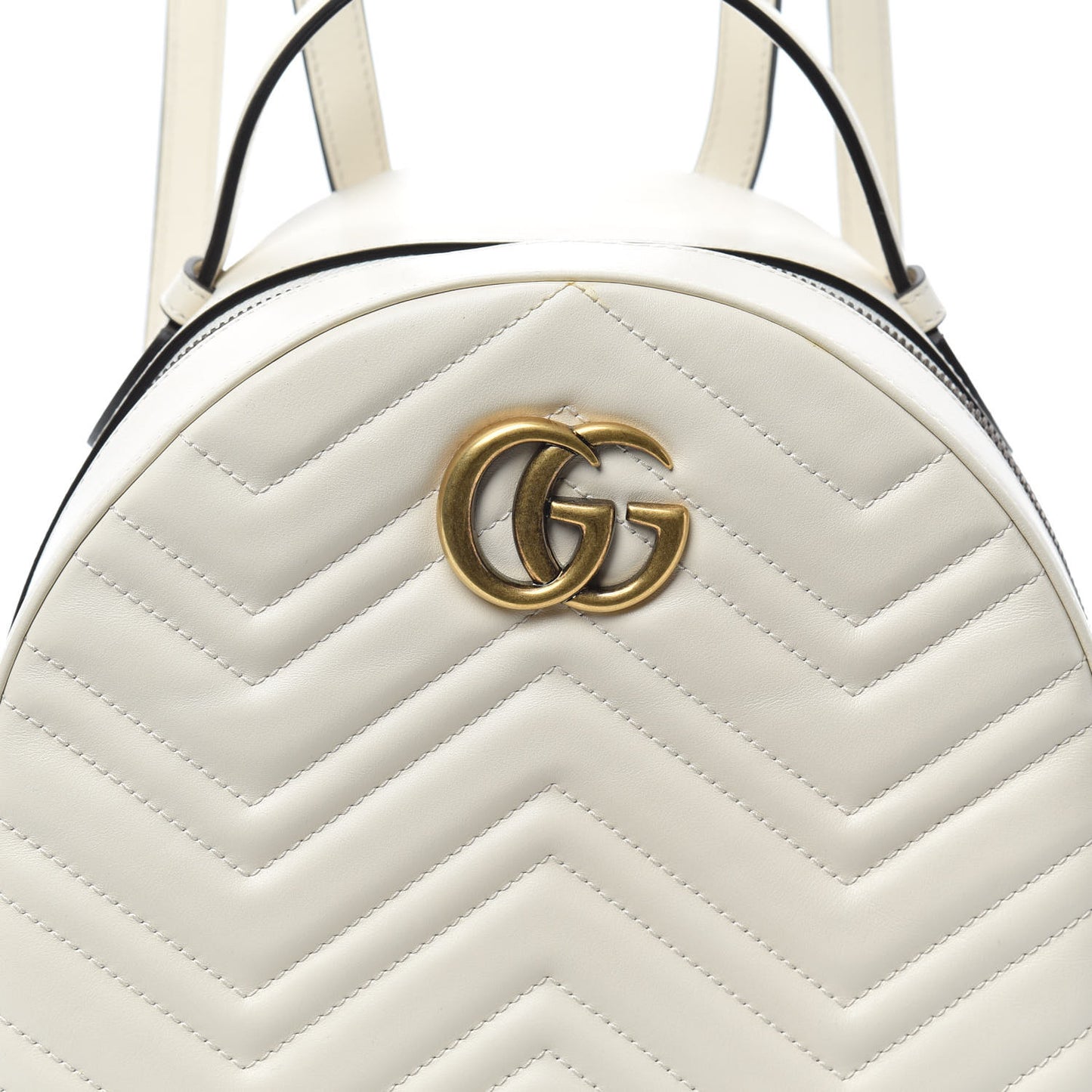 Calfskin Matelasse GG Marmont Dome Backpack White