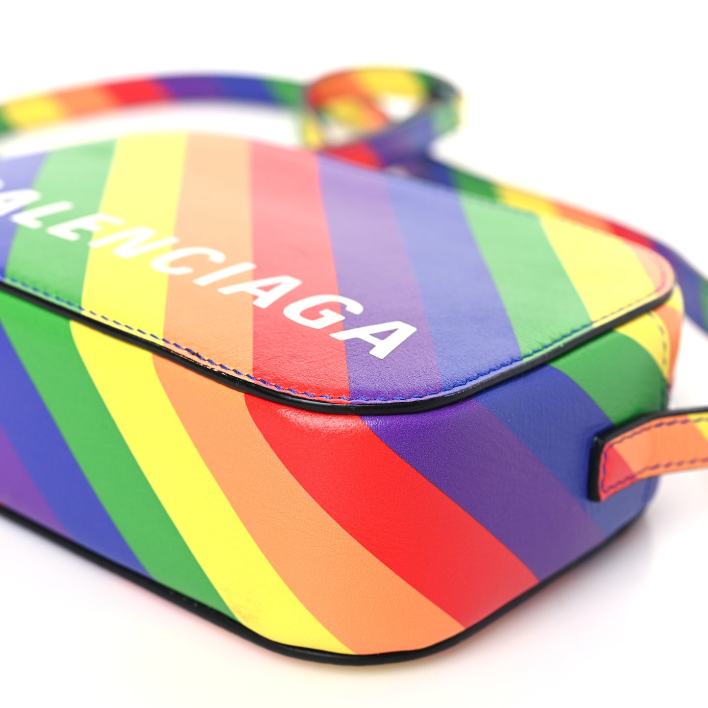 Smooth Calfskin Rainbow Logo XS Ville Camera Bag Multicolor