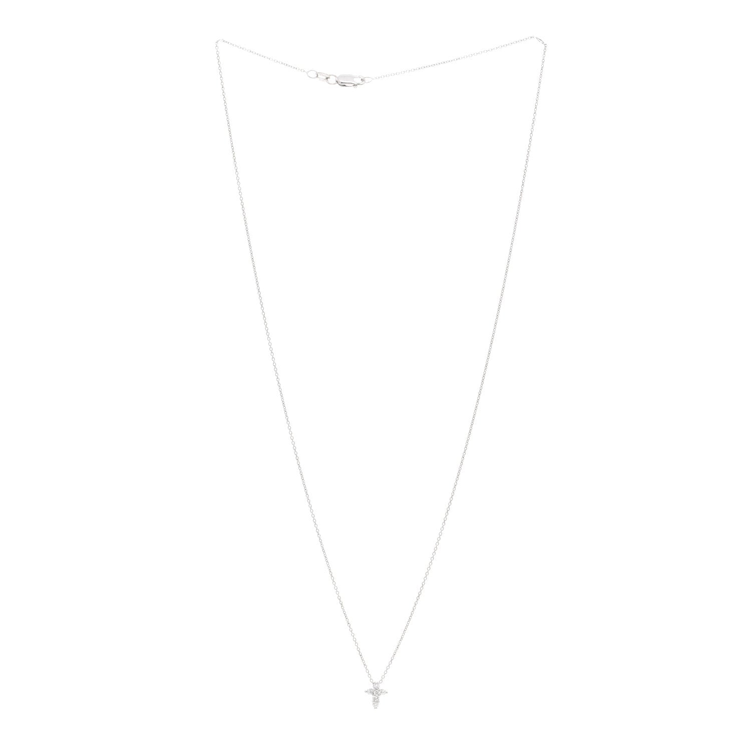 Roberto Coin 18K White Gold Diamond Tiny Treasures Baby Cross Pendant Necklace 3 of 4